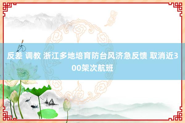 反差 调教 浙江多地培育防台风济急反馈 取消近300架次航班