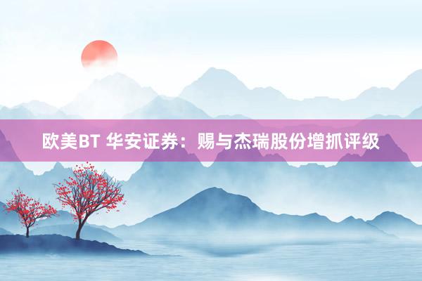 欧美BT 华安证券：赐与杰瑞股份增抓评级