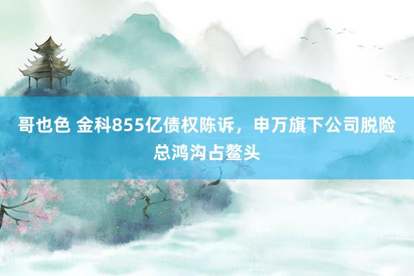 哥也色 金科855亿债权陈诉，申万旗下公司脱险总鸿沟占鳌头