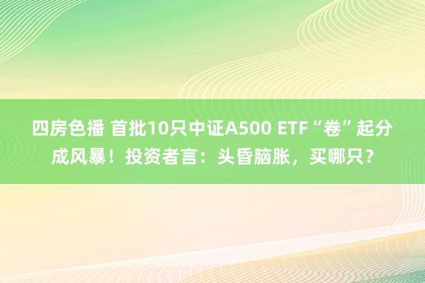 四房色播 首批10只中证A500 ETF“卷”起分成风暴！投资者言：头昏脑胀，买哪只？