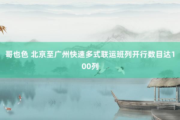 哥也色 北京至广州快速多式联运班列开行数目达100列