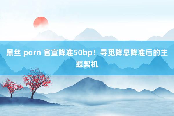 黑丝 porn 官宣降准50bp！寻觅降息降准后的主题契机