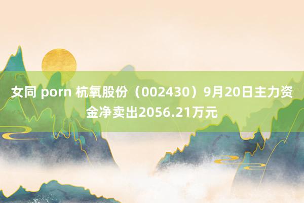 女同 porn 杭氧股份（002430）9月20日主力资金净卖出2056.21万元