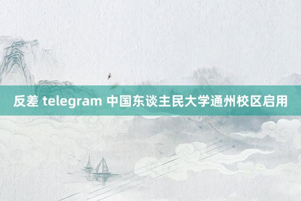 反差 telegram 中国东谈主民大学通州校区启用