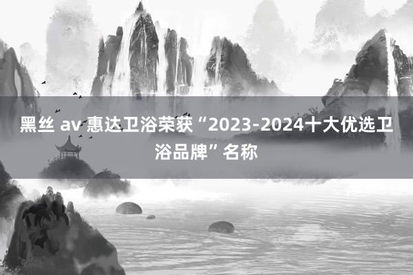 黑丝 av 惠达卫浴荣获“2023-2024十大优选卫浴品牌”名称