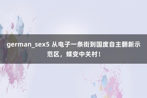 german_sex5 从电子一条街到国度自主翻新示范区，蝶变中关村！