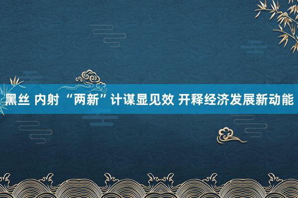 黑丝 内射 “两新”计谋显见效 开释经济发展新动能