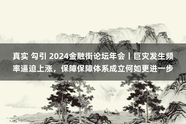 真实 勾引 2024金融街论坛年会丨巨灾发生频率逼迫上涨，保障保障体系成立何如更进一步