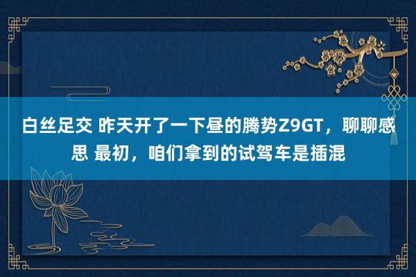 白丝足交 昨天开了一下昼的腾势Z9GT，聊聊感思 最初，咱们拿到的试驾车是插混