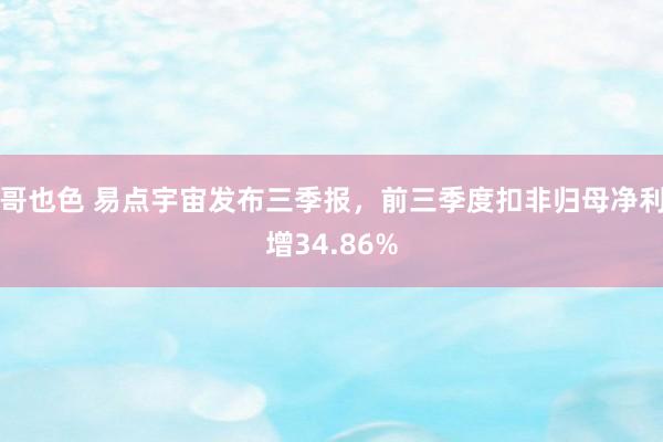 哥也色 易点宇宙发布三季报，前三季度扣非归母净利增34.86%