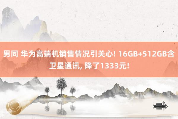 男同 华为高端机销售情况引关心! 16GB+512GB含卫星通讯， 降了1333元!