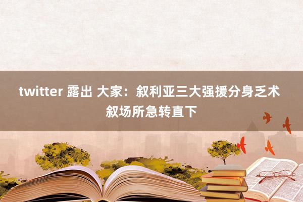 twitter 露出 大家：叙利亚三大强援分身乏术 叙场所急转直下