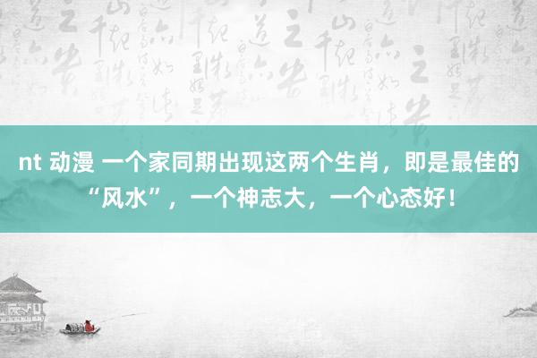 nt 动漫 一个家同期出现这两个生肖，即是最佳的“风水”，一个神志大，一个心态好！