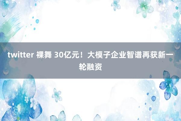 twitter 裸舞 30亿元！大模子企业智谱再获新一轮融资