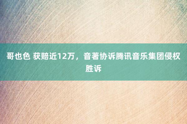 哥也色 获赔近12万，音著协诉腾讯音乐集团侵权胜诉