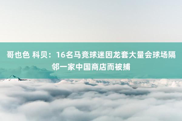 哥也色 科贝：16名马竞球迷因龙套大量会球场隔邻一家中国商店而被捕