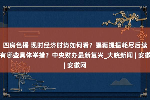 四房色播 现时经济时势如何看？猖獗提振耗尽后续会有哪些具体举措？中央财办最新复兴_大皖新闻 | 安徽网