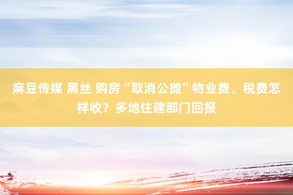 麻豆传媒 黑丝 购房“取消公摊”物业费、税费怎样收？多地住建部门回报