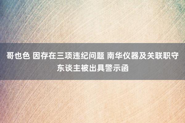 哥也色 因存在三项违纪问题 南华仪器及关联职守东谈主被出具警示函