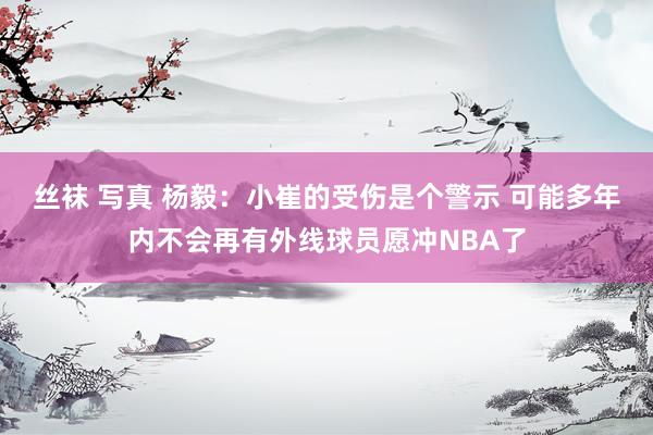 丝袜 写真 杨毅：小崔的受伤是个警示 可能多年内不会再有外线球员愿冲NBA了