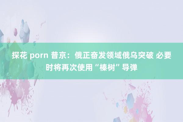 探花 porn 普京：俄正奋发领域俄乌突破 必要时将再次使用“榛树”导弹