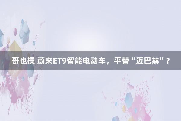 哥也操 蔚来ET9智能电动车，平替“迈巴赫”？