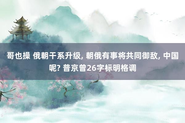 哥也操 俄朝干系升级， 朝俄有事将共同御敌， 中国呢? 普京曾26字标明格调