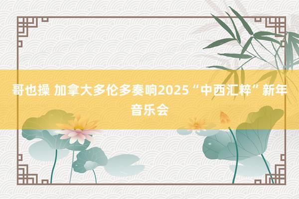 哥也操 加拿大多伦多奏响2025“中西汇粹”新年音乐会