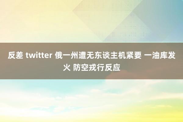 反差 twitter 俄一州遭无东谈主机紧要 一油库发火 防空戎行反应