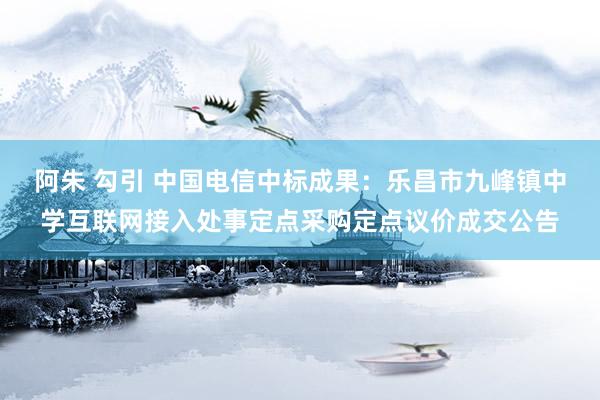 阿朱 勾引 中国电信中标成果：乐昌市九峰镇中学互联网接入处事定点采购定点议价成交公告