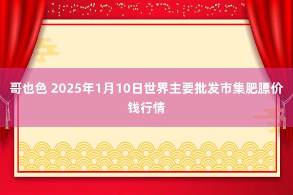 哥也色 2025年1月10日世界主要批发市集肥膘价钱行情