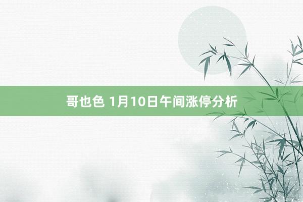 哥也色 1月10日午间涨停分析