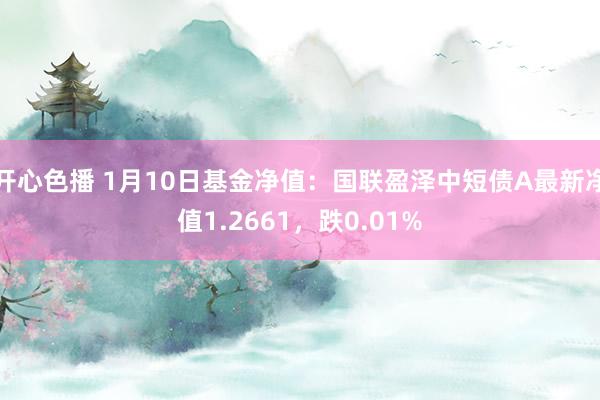 开心色播 1月10日基金净值：国联盈泽中短债A最新净值1.2661，跌0.01%