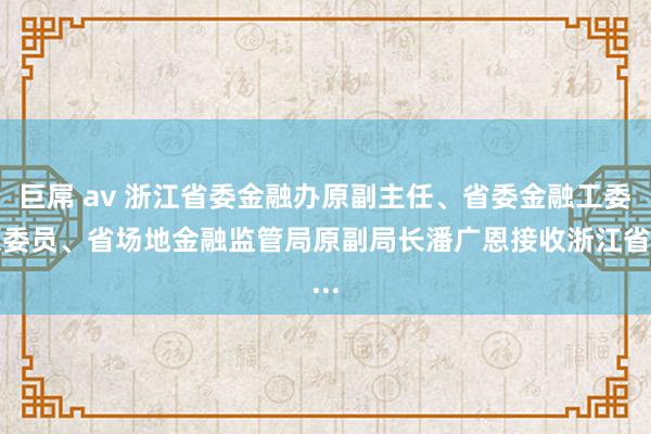 巨屌 av 浙江省委金融办原副主任、省委金融工委原委员、省场地金融监管局原副局长潘广恩接收浙江省...