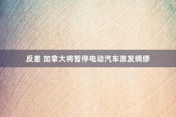 反差 加拿大将暂停电动汽车激发绸缪